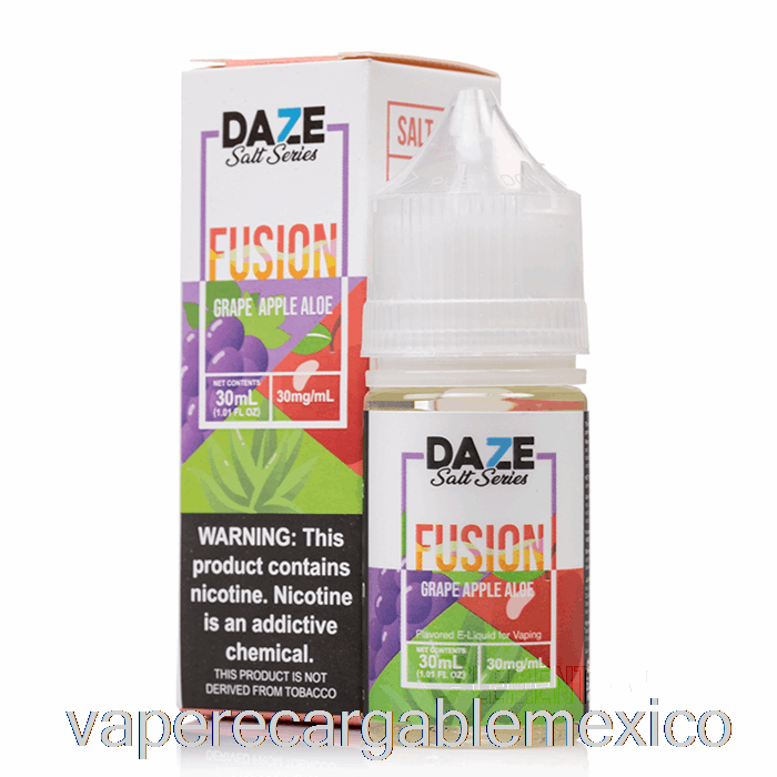 Vape Recargable Aloe Manzana Uva - 7 Daze Fusion Salt - 30ml 30mg